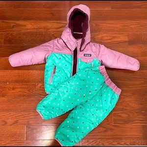 Patagonia reversible tribbles jacket and snow pants size 2T